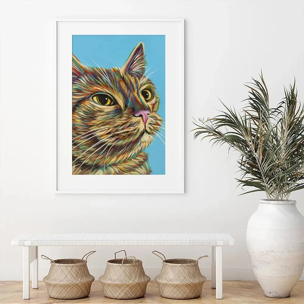 Multicoloured Cat Framed Art Print Multicoloured Cat Framed Art Print wall art product Carolee Vitaletti