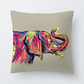 Multicoloured Elephant Cushion Multicoloured Elephant Cushion wall art product Art Print Shop