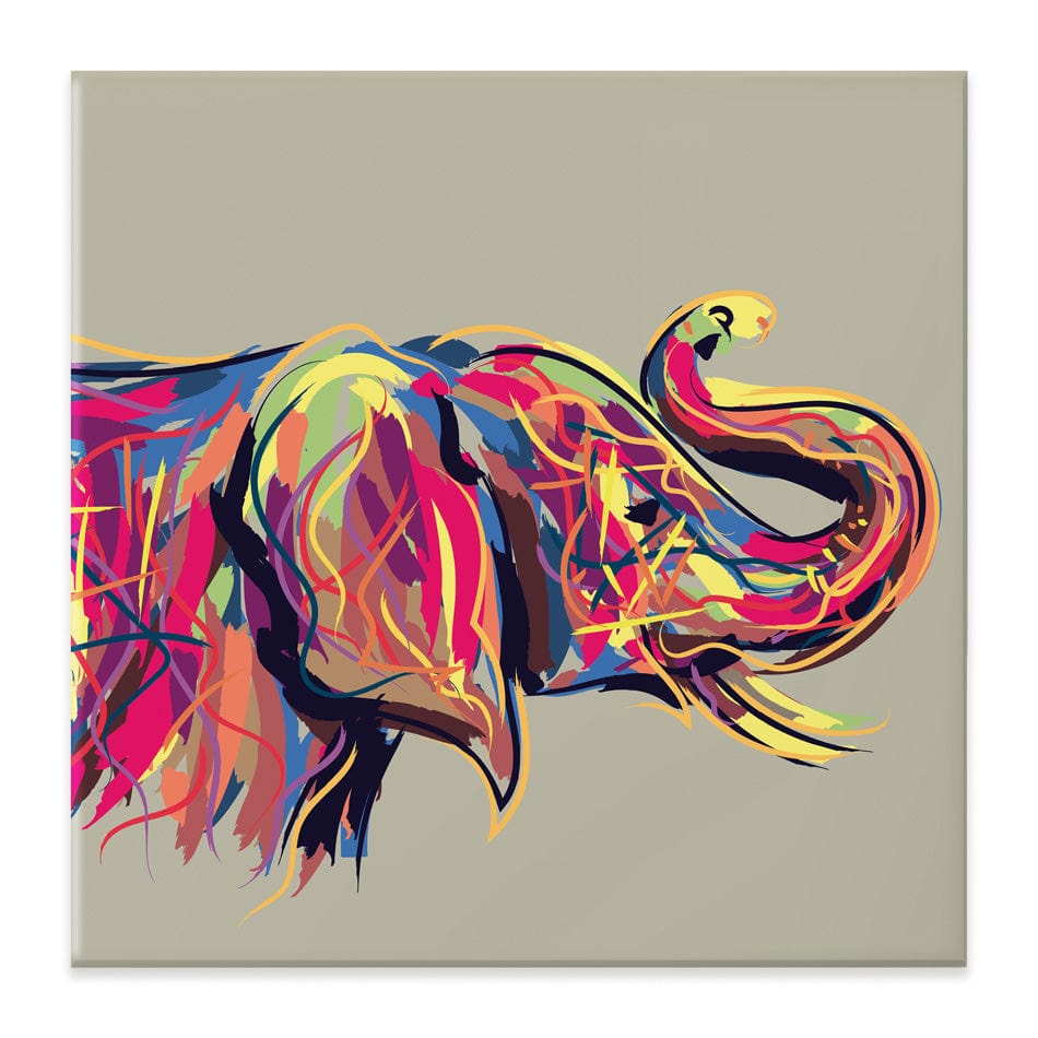 Multicoloured Elephant Square Canvas Print wall art product PrathapGopal / Shutterstock