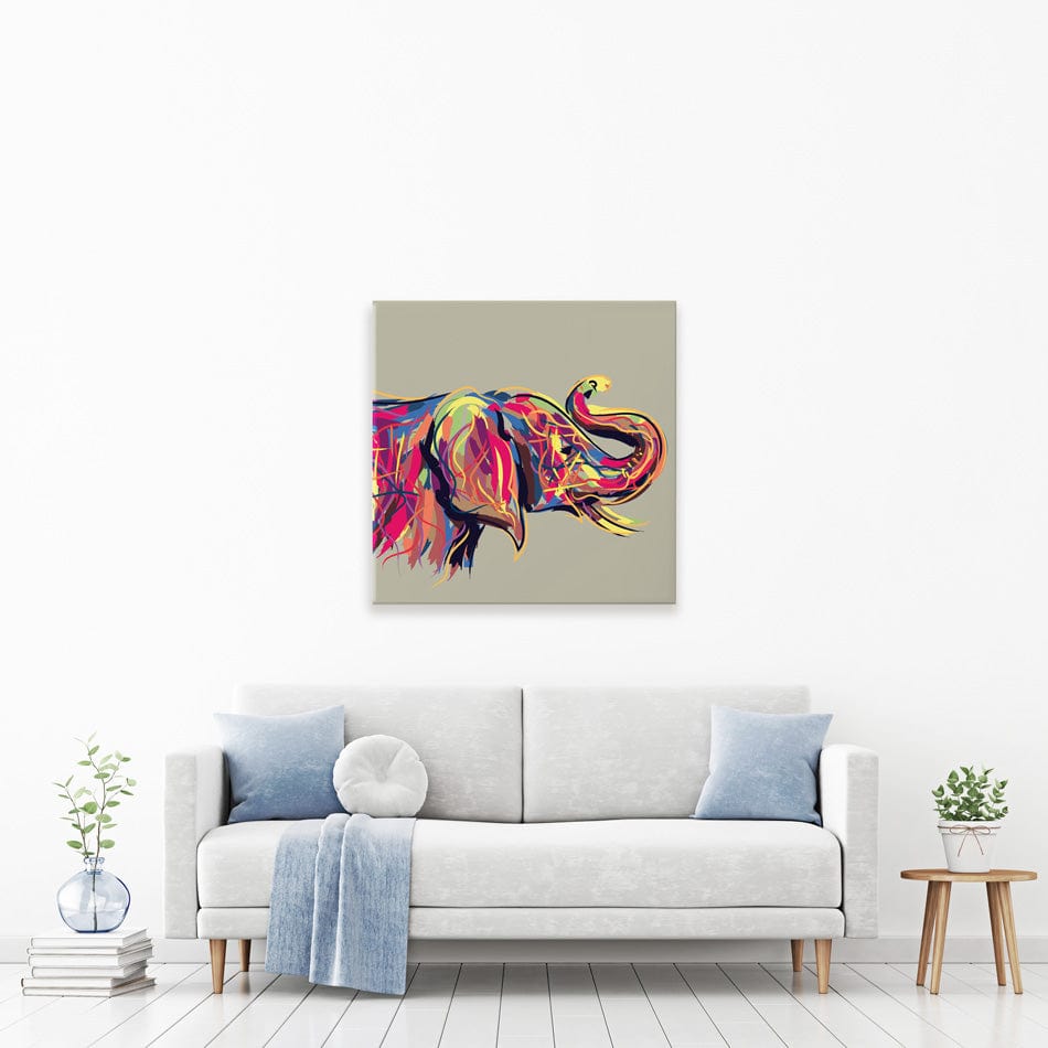 Multicoloured Elephant Square Canvas Print wall art product PrathapGopal / Shutterstock
