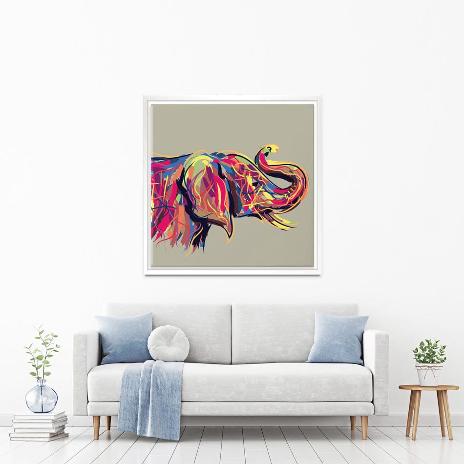 Multicoloured Elephant Square Canvas Print wall art product PrathapGopal / Shutterstock