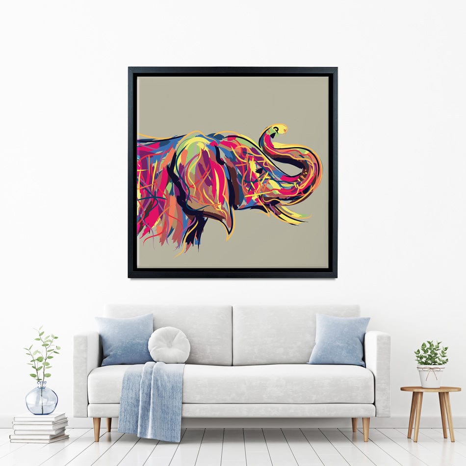 Multicoloured Elephant Square Canvas Print wall art product PrathapGopal / Shutterstock