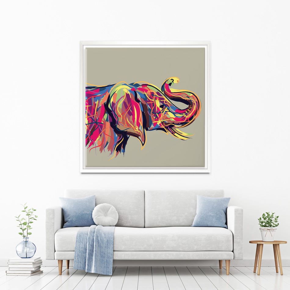 Multicoloured Elephant Square Canvas Print wall art product PrathapGopal / Shutterstock