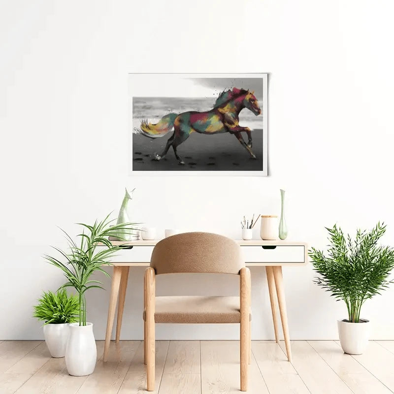 Multicoloured Horse Art Print Multicoloured Horse Art Print wall art product Aimee Linzi