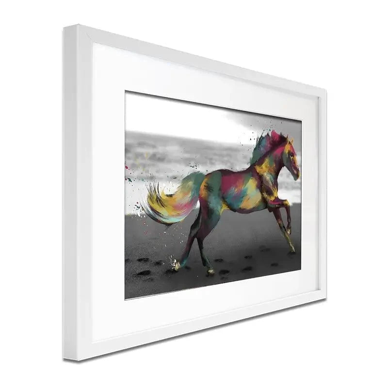 Multicoloured Horse Framed Art Print Multicoloured Horse Framed Art Print wall art product Aimee Linzi