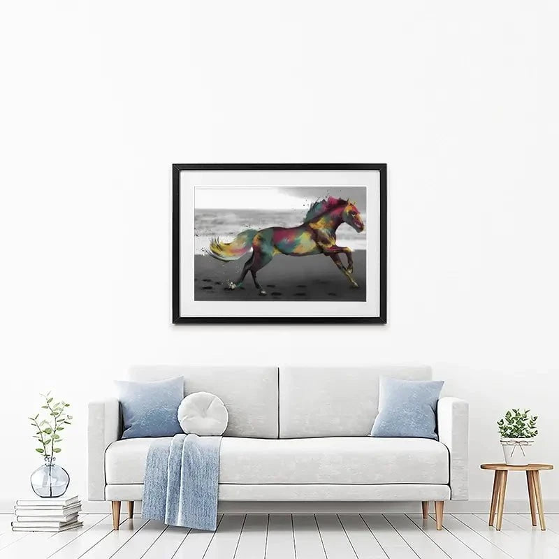 Multicoloured Horse Framed Art Print Multicoloured Horse Framed Art Print wall art product Aimee Linzi