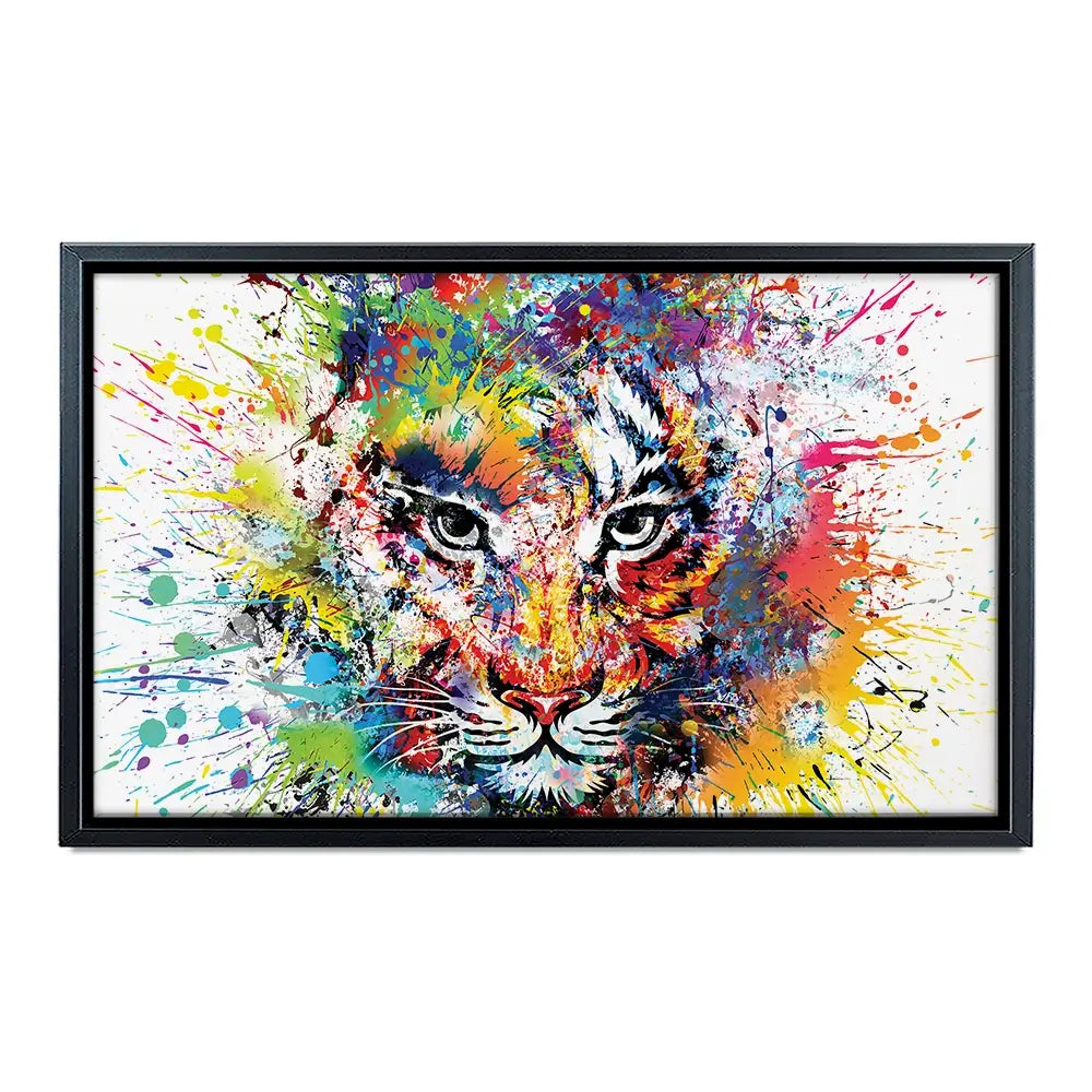 Multicoloured Tiger Paint Splash Oversized Canvas Print Multicoloured Tiger Paint Splash Oversized Canvas Print wall art product ARTEMENKO VALENTYN / Shutterstock