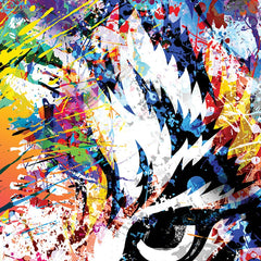 Multicoloured Tiger Paint Splash Square Canvas Print wall art product ARTEMENKO VALENTYN / Shutterstock