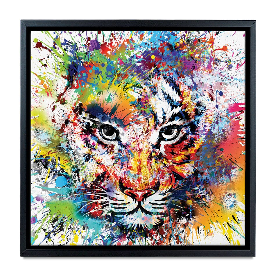 Multicoloured Tiger Paint Splash Square Canvas Print wall art product ARTEMENKO VALENTYN / Shutterstock