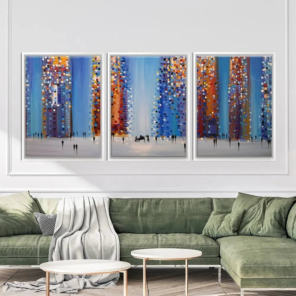 Music In The City Trio Canvas Print Music In The City Trio Canvas Print | Triptych canvas Art wall art product Ekaterina Ermilkina