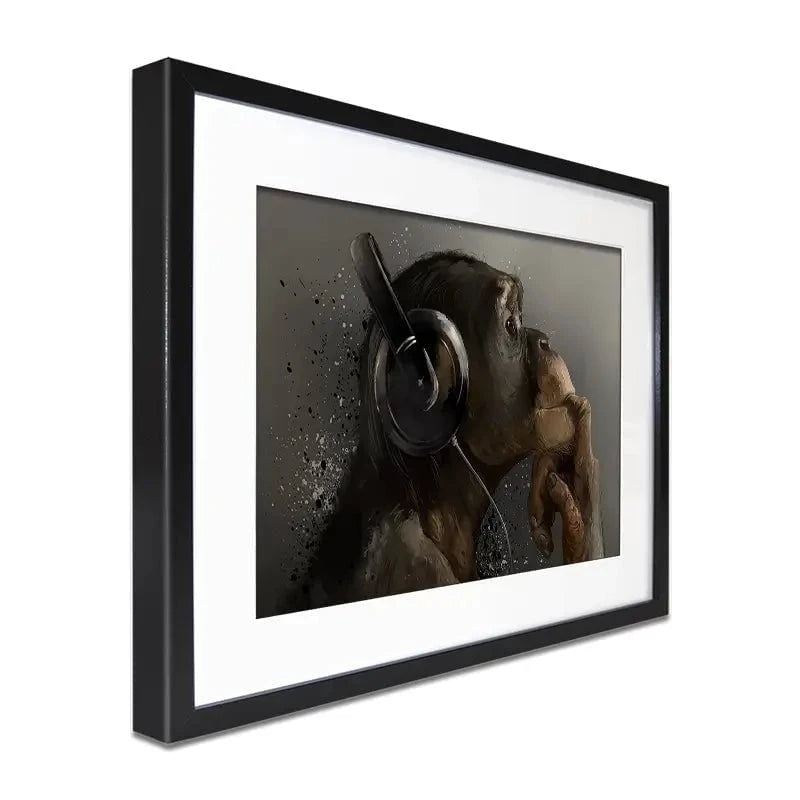 Musical Chimpanzee Framed Art Print Musical Chimpanzee Framed Art Print wall art product Lorri Kajenna / Shutterstock