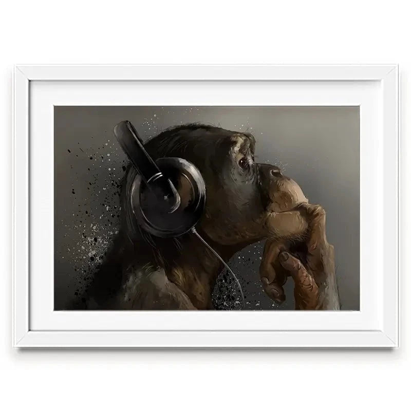 Musical Chimpanzee Framed Art Print Musical Chimpanzee Framed Art Print wall art product Lorri Kajenna / Shutterstock