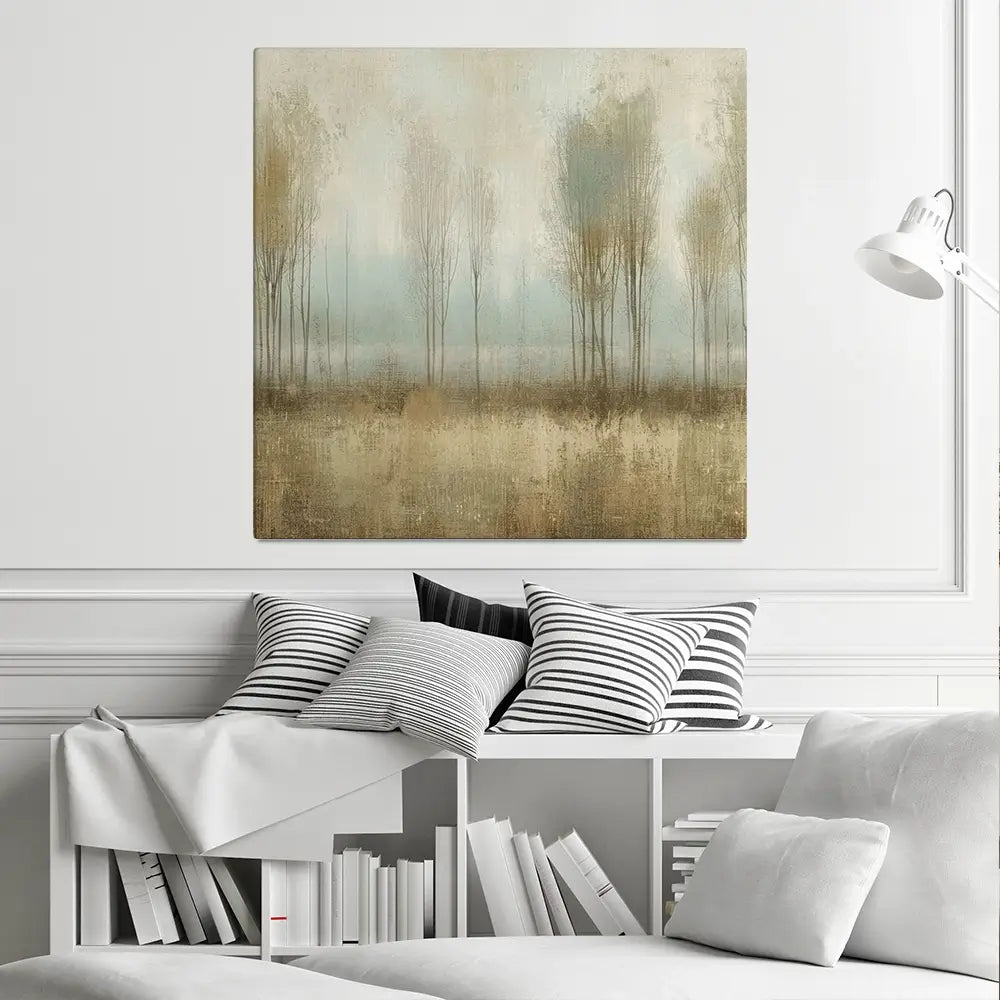 Muted Forest Square Canvas Print Muted Forest Square Canvas Print wall art product Art Print Shop