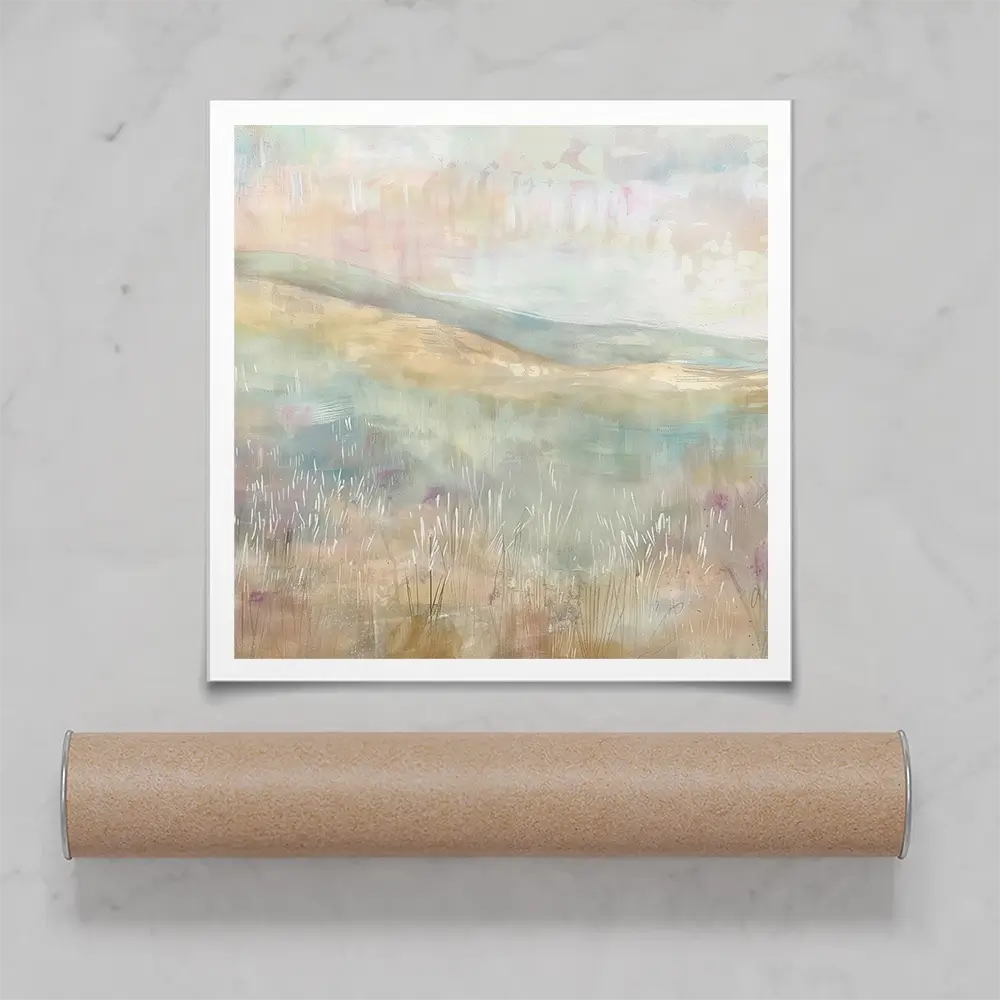 Muted Spring Landscape 1 Square Art Print Muted Spring Landscape 1 Square Art Print wall art product Art Print Shop