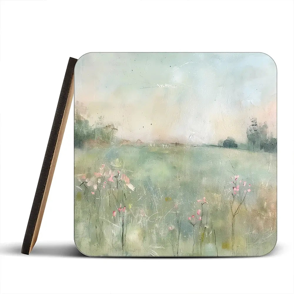Muted Spring Landscape 2 Coaster Set Muted Spring Landscape 2 Coaster Set wall art product Art Print Shop