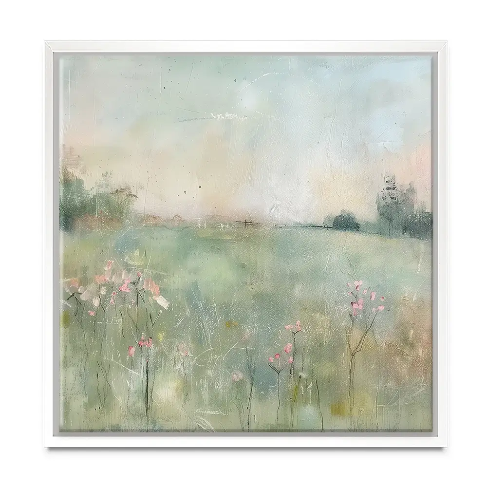 Muted Spring Landscape 2 Square Canvas Print Muted Spring Landscape 2 Square Canvas Print wall art product Art Print Shop