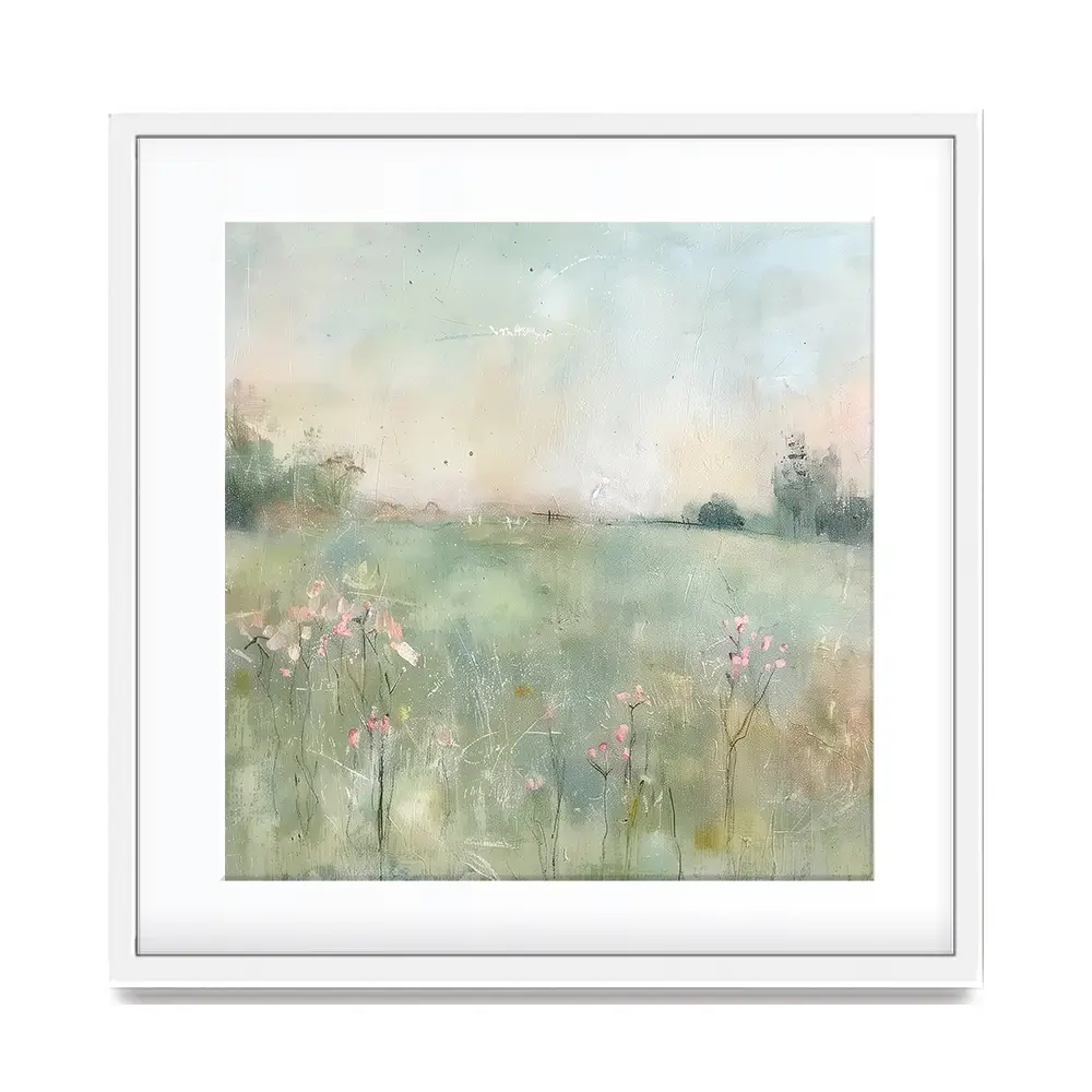 Muted Spring Landscape 2 Square Framed Art Print Muted Spring Landscape 2 Square Framed Art Print wall art product Art Print Shop