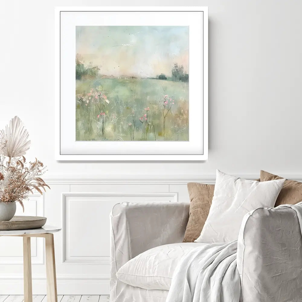 Muted Spring Landscape 2 Square Framed Art Print Muted Spring Landscape 2 Square Framed Art Print wall art product Art Print Shop