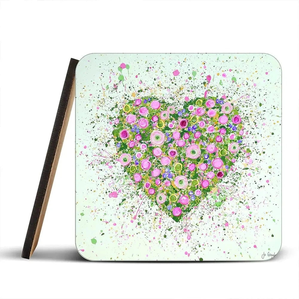 My Heart Blooms For You Coaster Set Rainbow Soul Tree Coaster Set | Rainbow Soul Tree Art Coasters wall art product Jo Gough