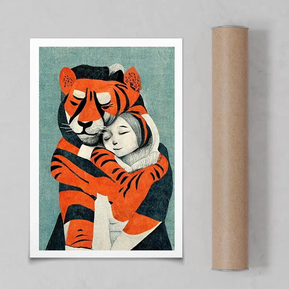 My Tiger And Me Art Print My Tiger And Me Art Print wall art product Treechild