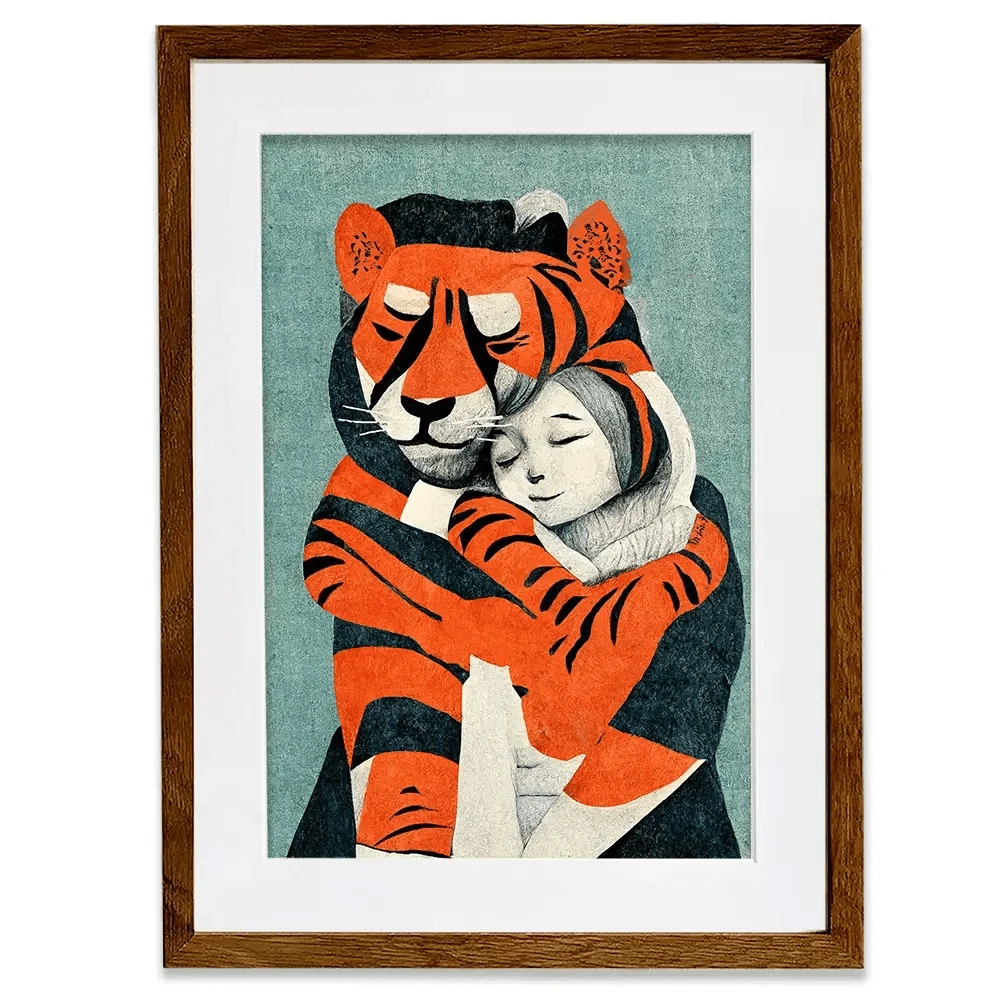 My Tiger And Me Framed Art Print My Tiger And Me Framed Art Print wall art product Treechild