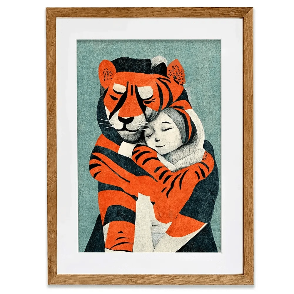 My Tiger And Me Framed Art Print My Tiger And Me Framed Art Print wall art product Treechild