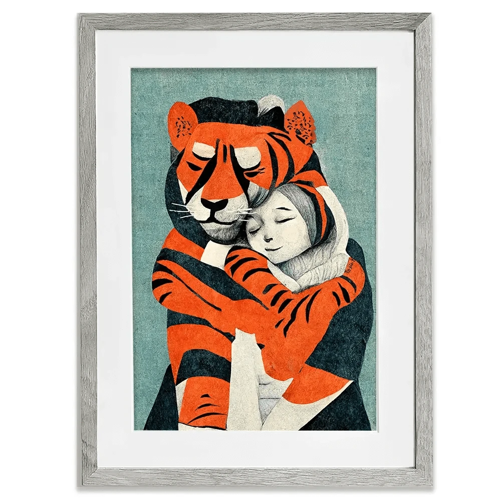 My Tiger And Me Framed Art Print My Tiger And Me Framed Art Print wall art product Treechild