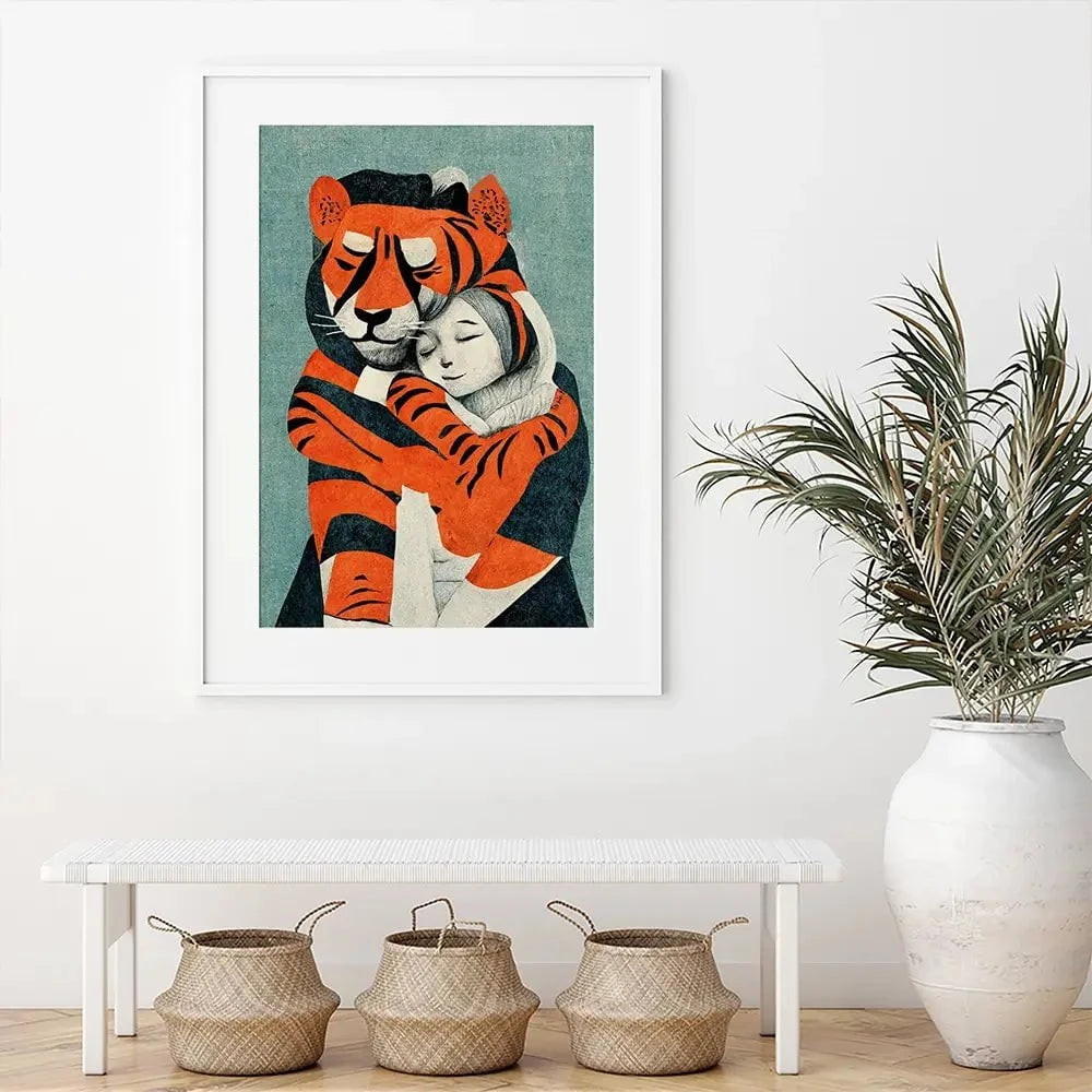 My Tiger And Me Framed Art Print My Tiger And Me Framed Art Print wall art product Treechild