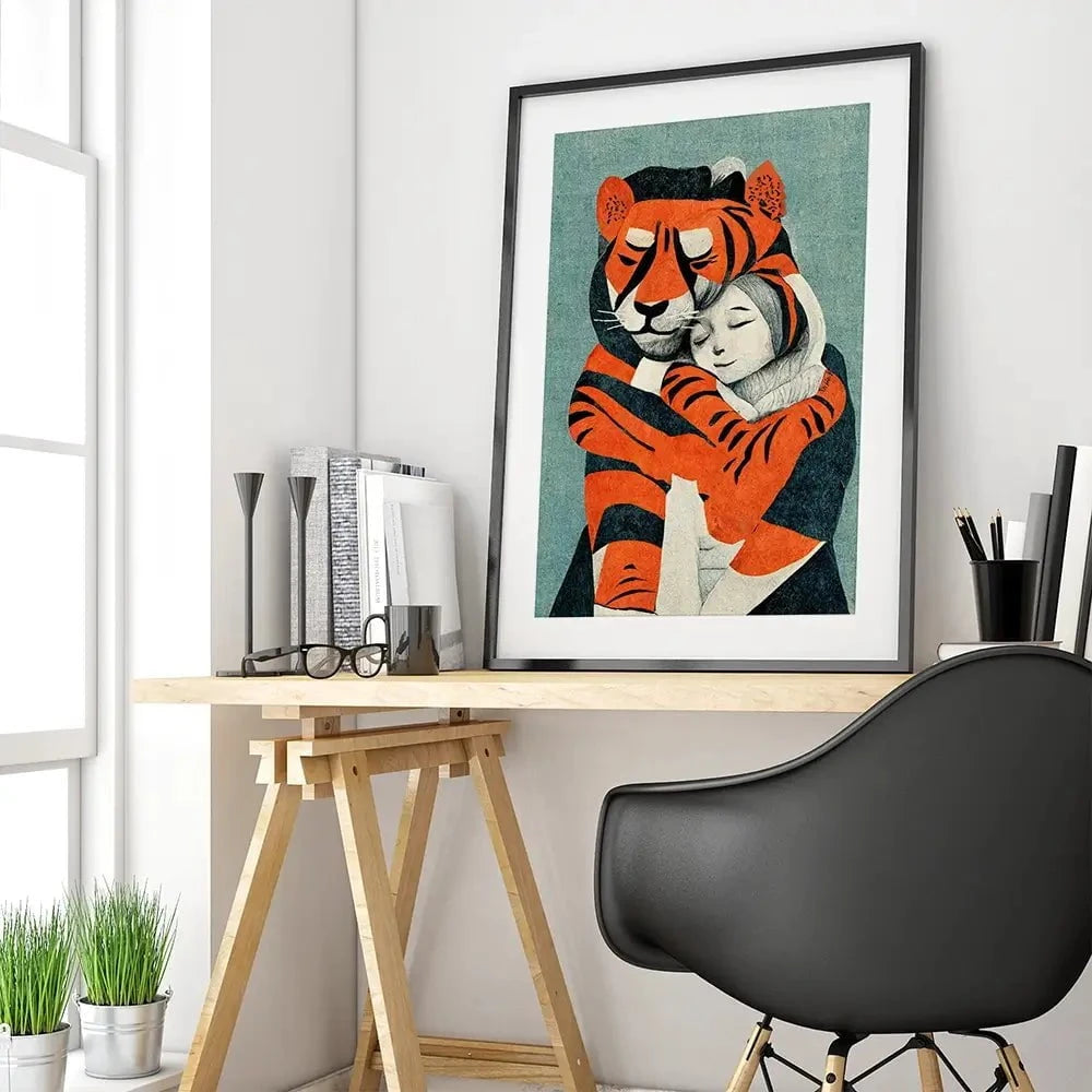 My Tiger And Me Framed Art Print My Tiger And Me Framed Art Print wall art product Treechild