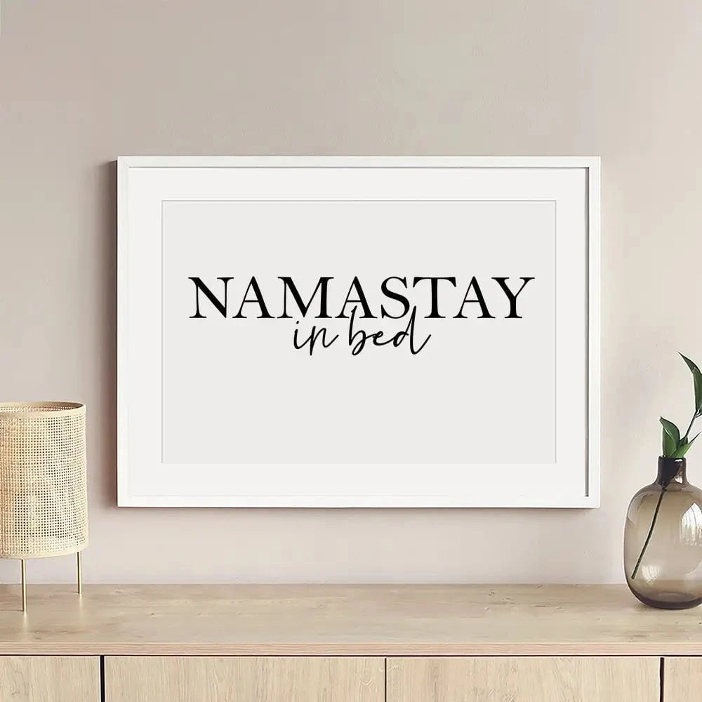 Namastay In Bed Framed Art Print Namastay In Bed Framed Art Print wall art product K Lyon