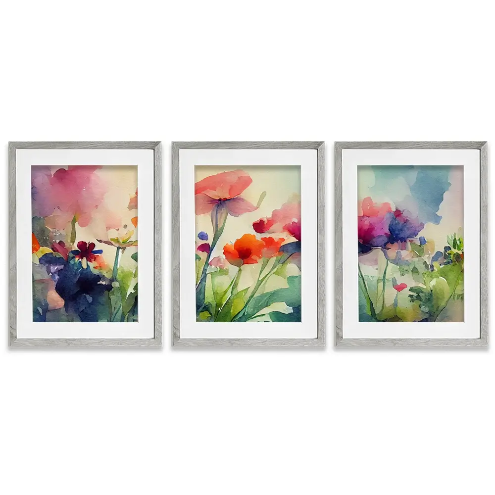Nature In Watercolour Framed Art Print Trio Nature In Watercolour Framed Art Print Trio wall art product artisticanarchy / Shutterstock