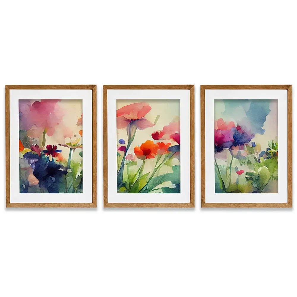 Nature In Watercolour Framed Art Print Trio Nature In Watercolour Framed Art Print Trio wall art product artisticanarchy / Shutterstock