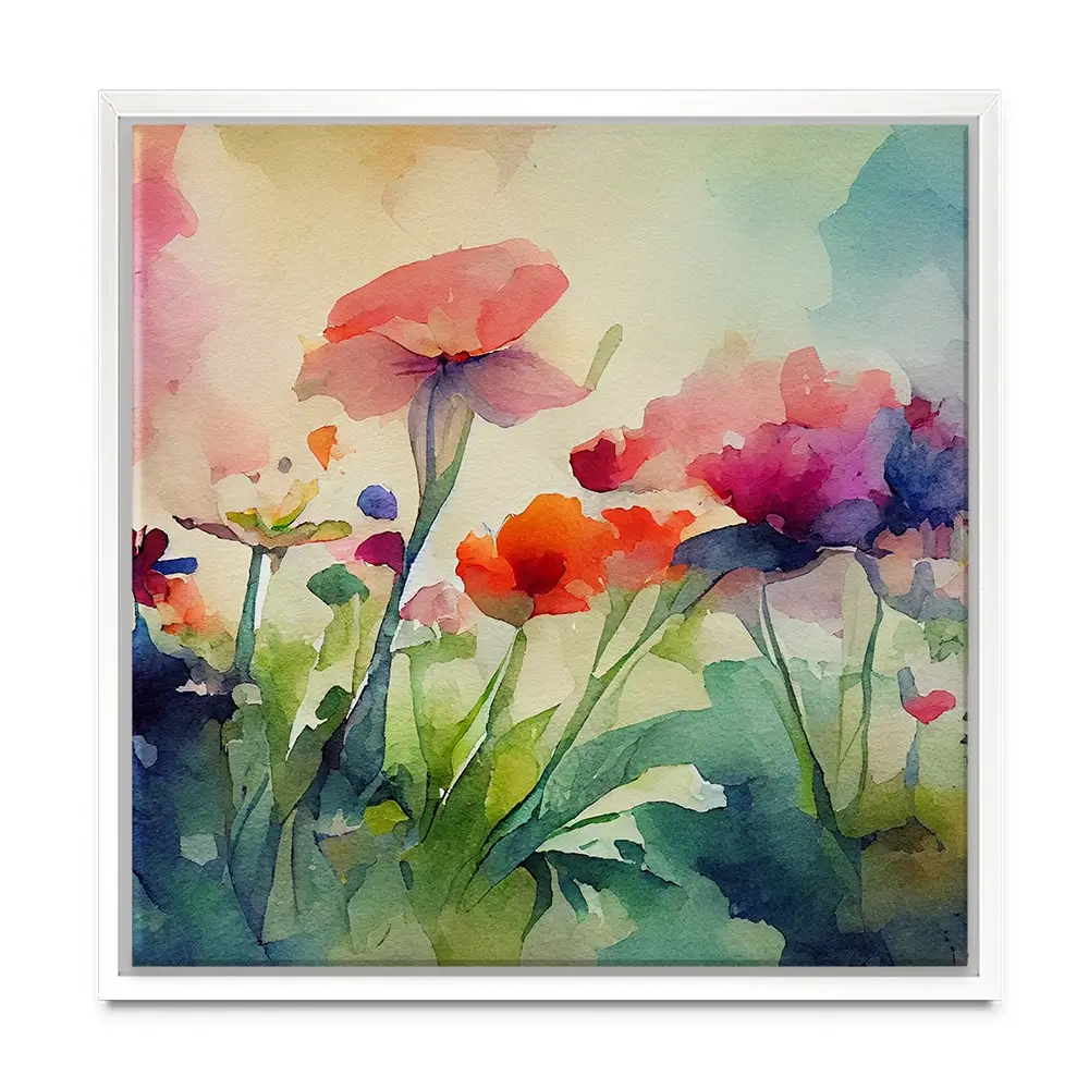 Nature In Watercolour Square Canvas Print Nature In Watercolour Square Canvas Print wall art product artisticanarchy / Shutterstock