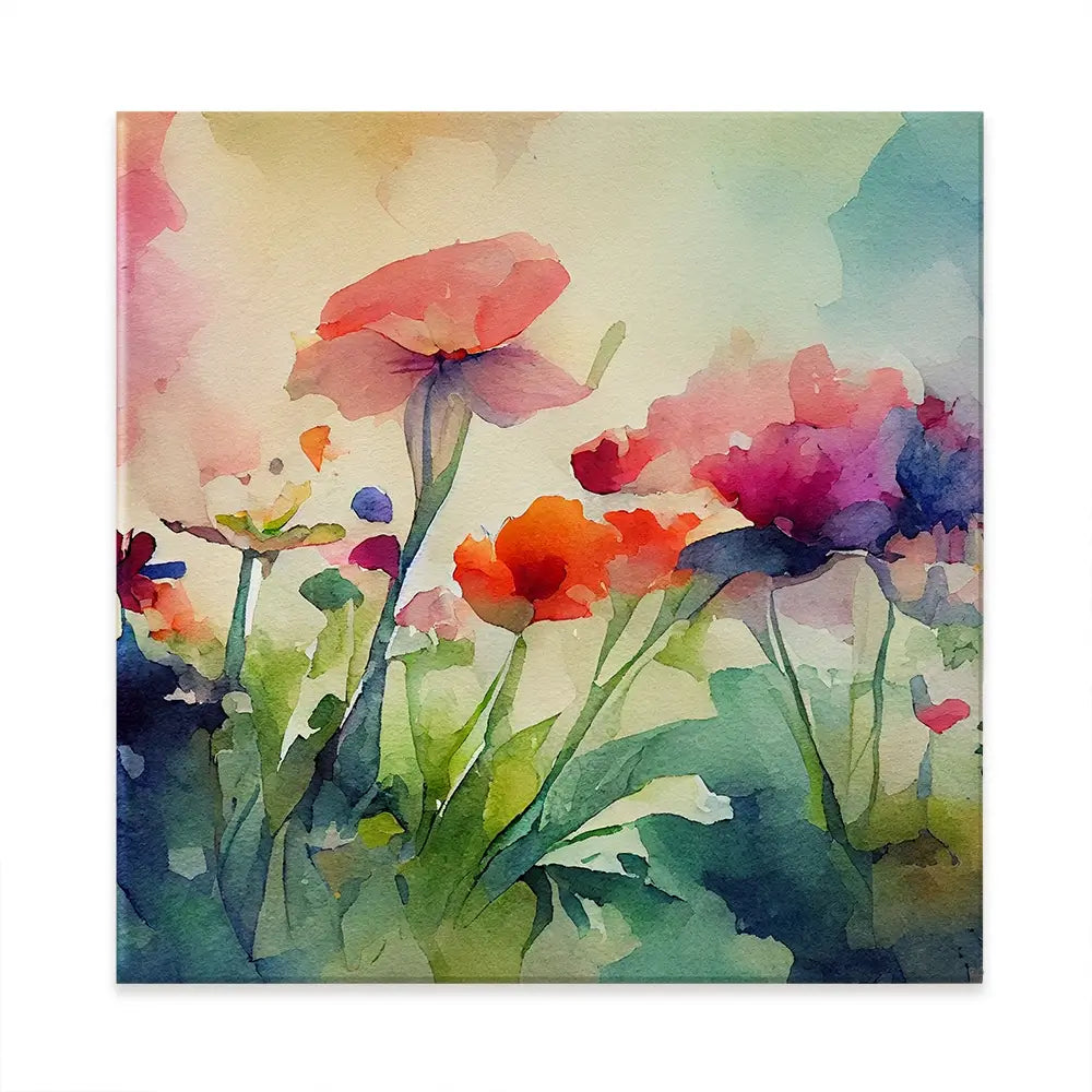 Nature In Watercolour Square Canvas Print Nature In Watercolour Square Canvas Print wall art product artisticanarchy / Shutterstock