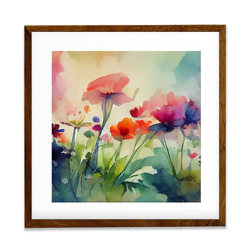 Nature In Watercolour Square Framed Art Print Nature In Watercolour Square Framed Art Print wall art product artisticanarchy / Shutterstock