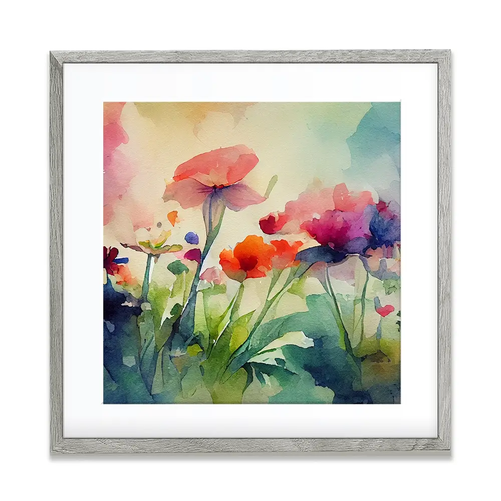 Nature In Watercolour Square Framed Art Print Nature In Watercolour Square Framed Art Print wall art product artisticanarchy / Shutterstock