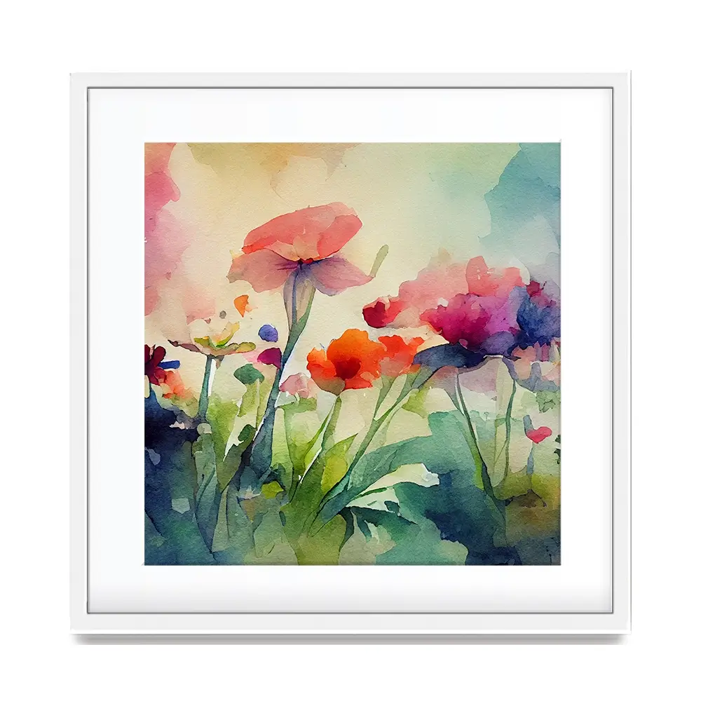 Nature In Watercolour Square Framed Art Print Nature In Watercolour Square Framed Art Print wall art product artisticanarchy / Shutterstock