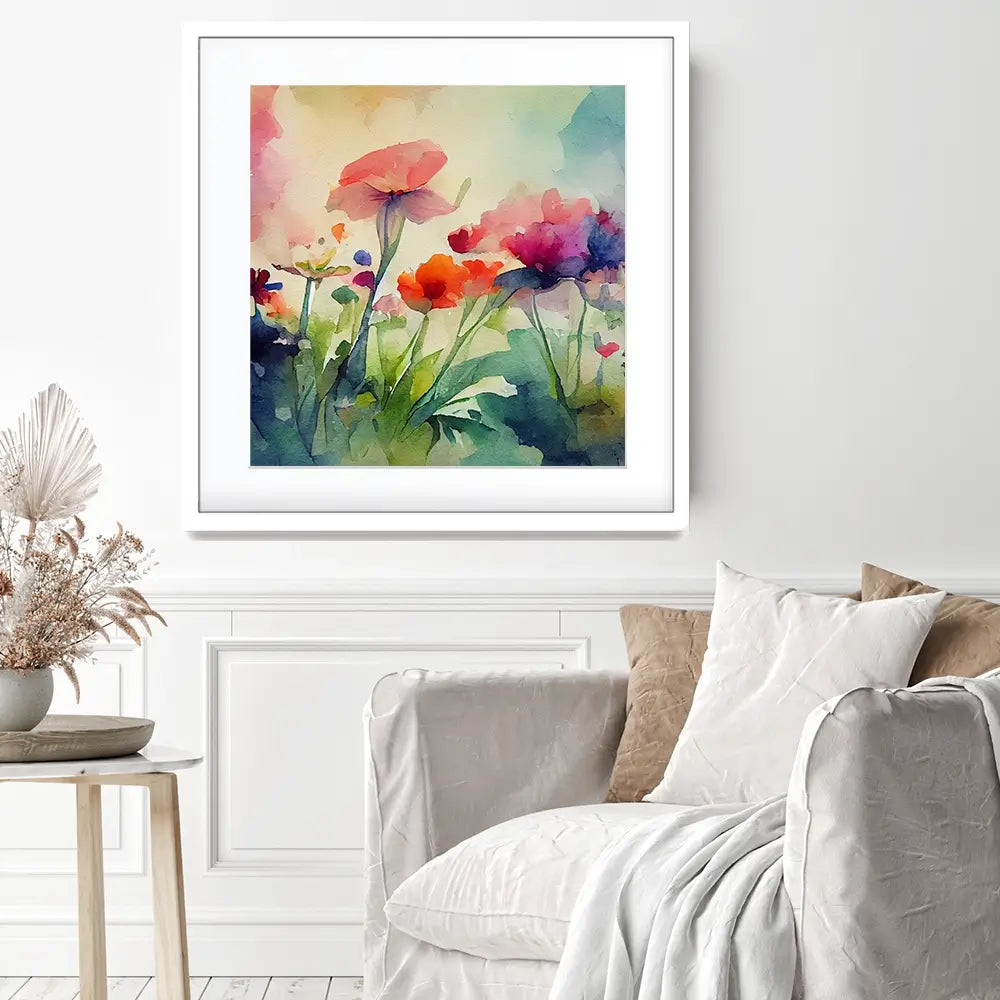 Nature In Watercolour Square Framed Art Print Nature In Watercolour Square Framed Art Print wall art product artisticanarchy / Shutterstock