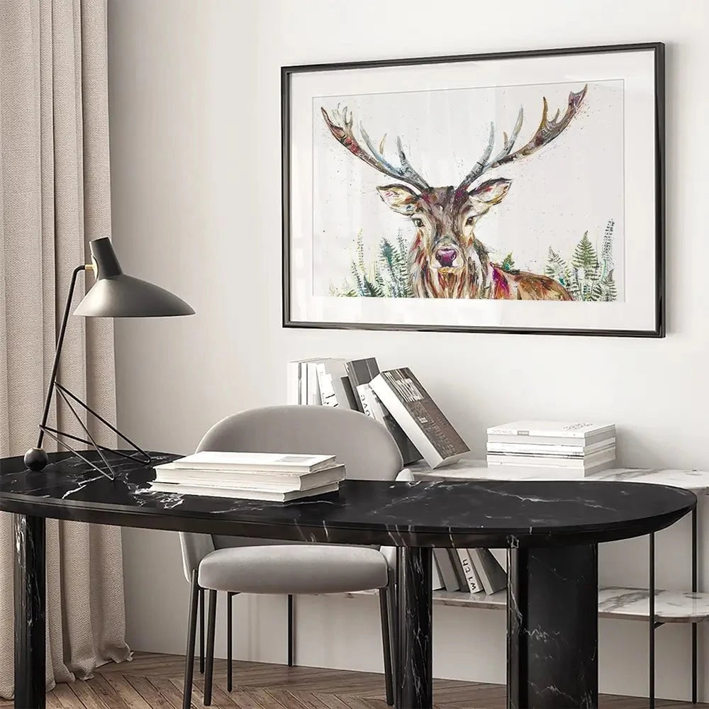 Nature Stag Framed Art Print Nature Stag Framed Art Print wall art product Nicola Jane Rowles