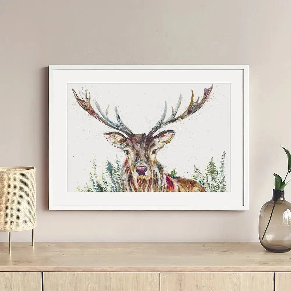 Nature Stag Framed Art Print Nature Stag Framed Art Print wall art product Nicola Jane Rowles
