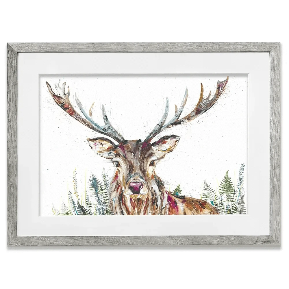 Nature Stag Framed Art Print Nature Stag Framed Art Print wall art product Nicola Jane Rowles
