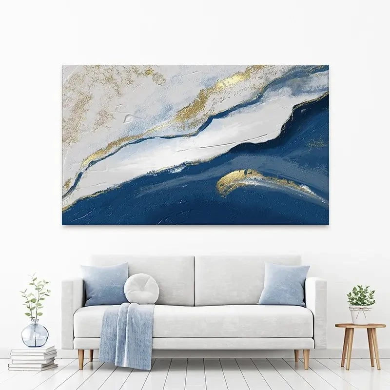 Navy And White Canvas Print Navy And White Canvas Print wall art product Muzi pear studio / Shutterstock