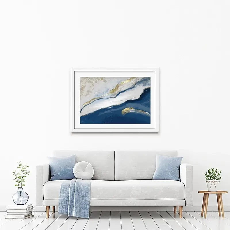 Navy And White Framed Art Print Navy And White Framed Art Print wall art product Muzi pear studio / Shutterstock