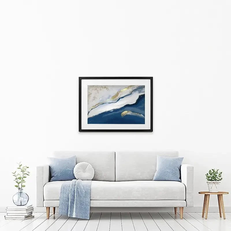 Navy And White Framed Art Print Navy And White Framed Art Print wall art product Muzi pear studio / Shutterstock