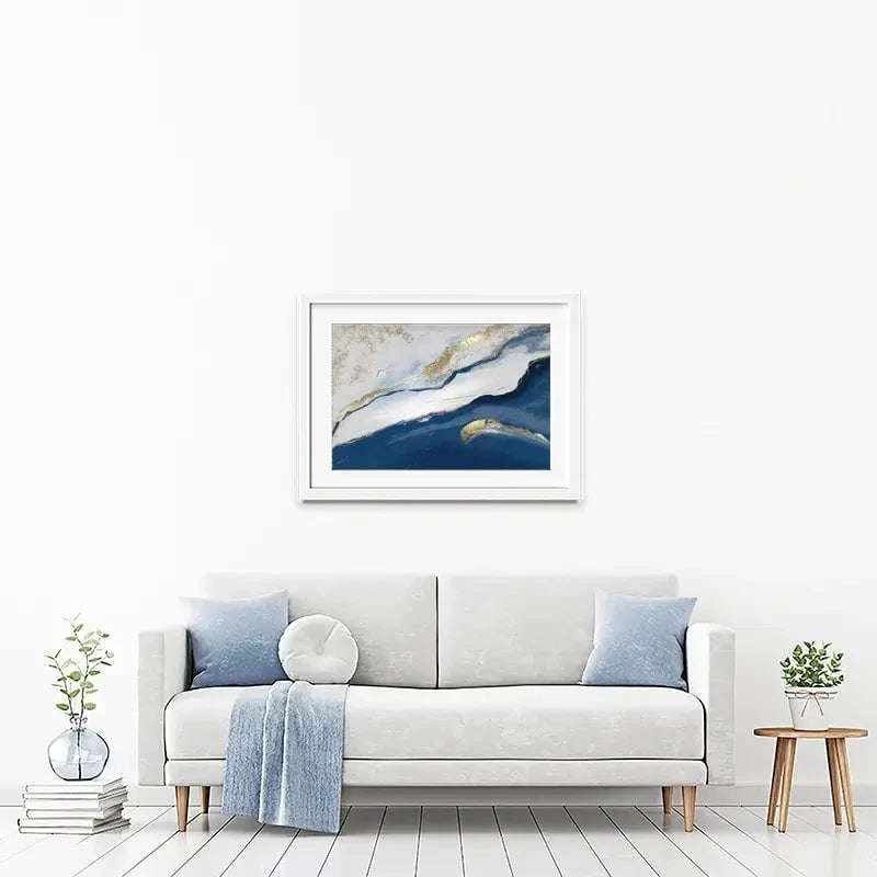 Navy And White Framed Art Print Navy And White Framed Art Print wall art product Muzi pear studio / Shutterstock
