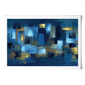Navy Brush Strokes Art Print Navy Brush Strokes Art Print | Navy Art Print | Navy Art Poster wall art product artGALINI at pm.me / Shutterstock