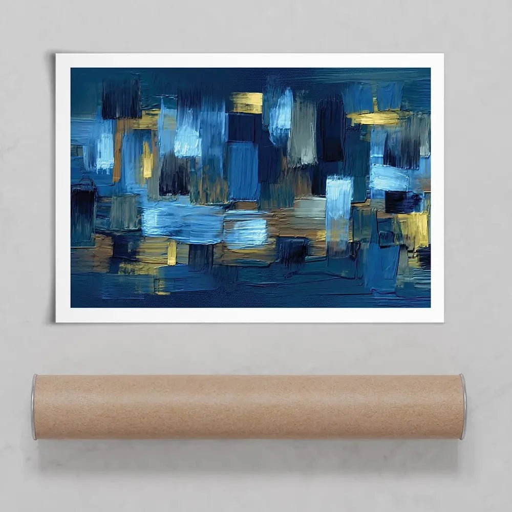Navy Brush Strokes Art Print Navy Brush Strokes Art Print | Navy Art Print | Navy Art Poster wall art product artGALINI at pm.me / Shutterstock