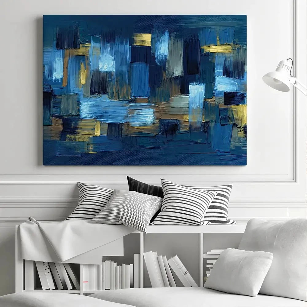 Navy Brush Strokes Canvas Print Navy Brush Strokes Canvas Print | Navy Canvas Art Print | Navy Canvas wall art product artGALINI at pm.me / Shutterstock