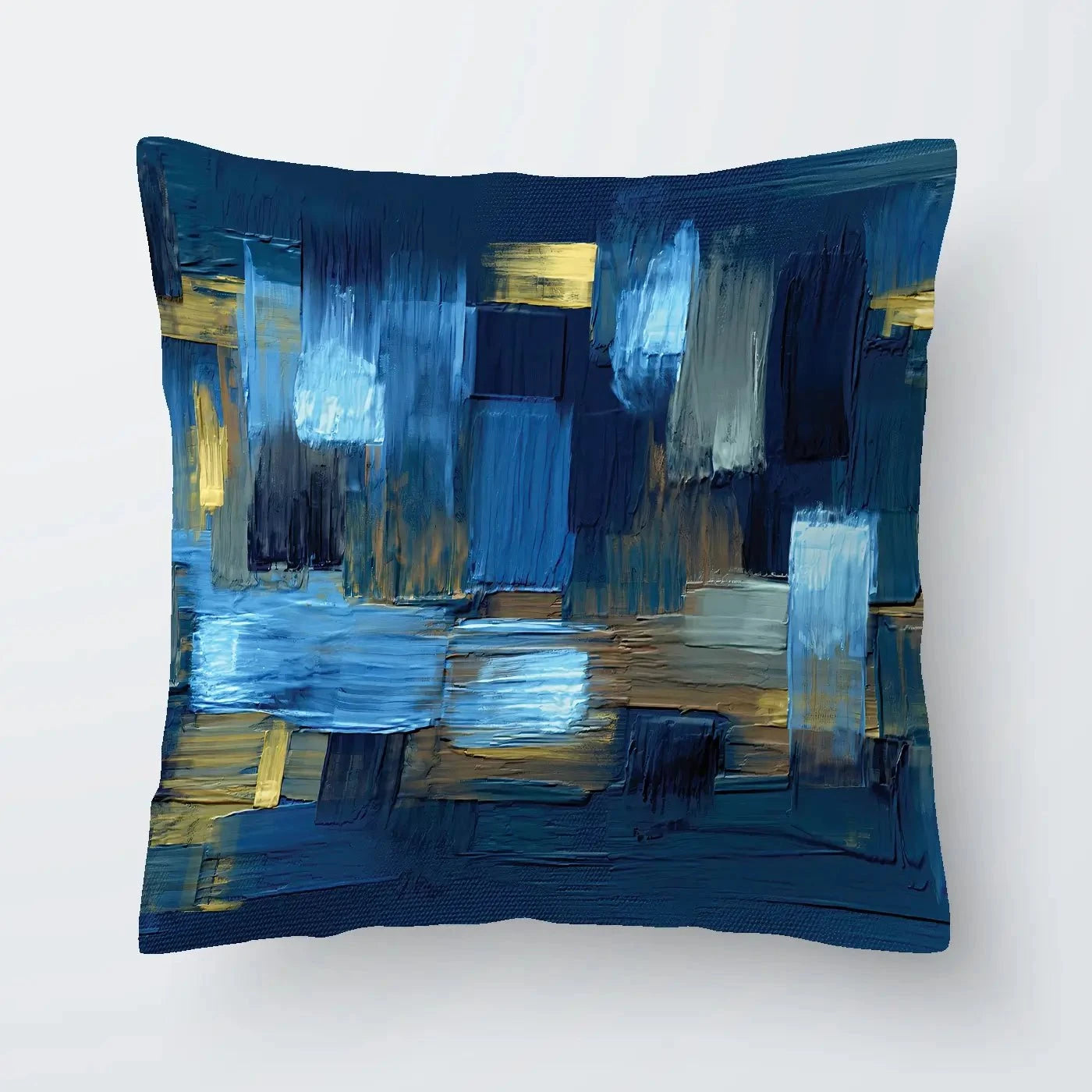 Navy Brush Strokes Cushion Navy Brush Strokes Cushion wall art product artGALINI at pm.me / Shutterstock
