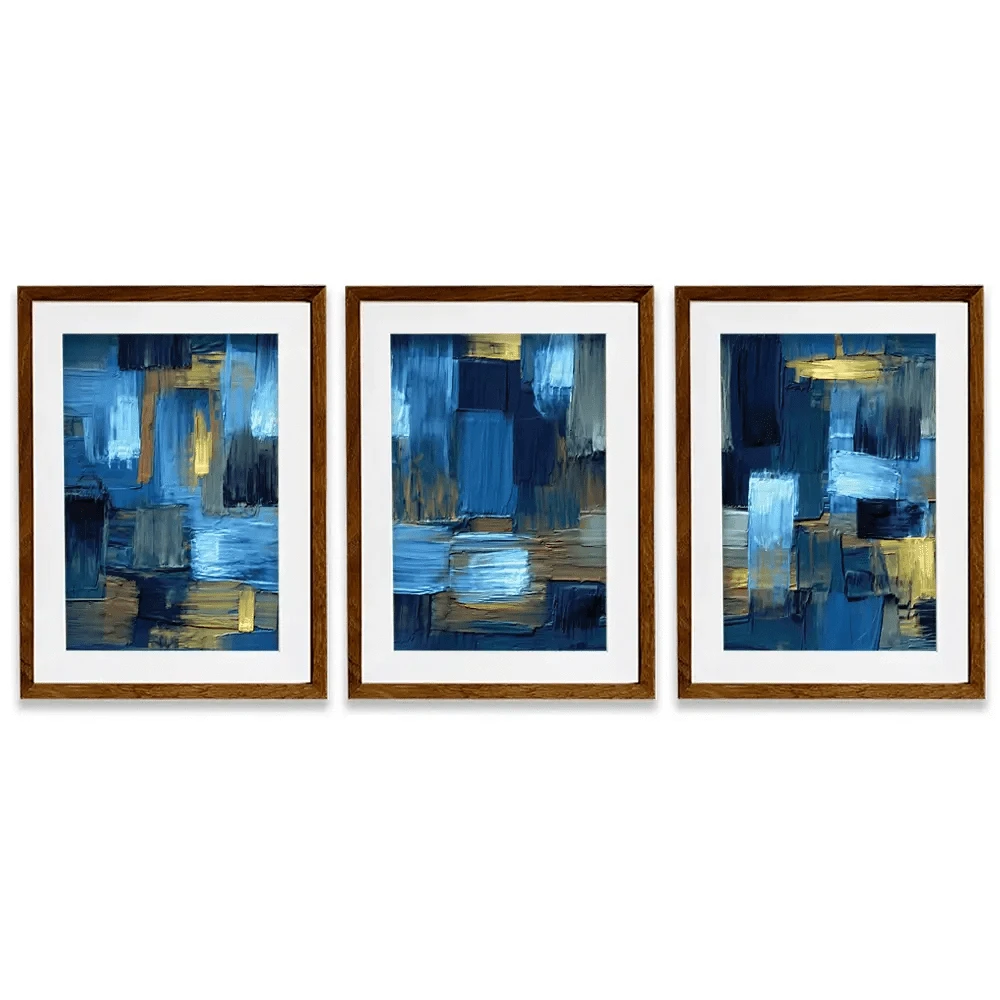 Navy Brush Strokes Framed Art Print Trio Navy Brush Strokes Framed Art Print Trio wall art product artGALINI at pm.me / Shutterstock